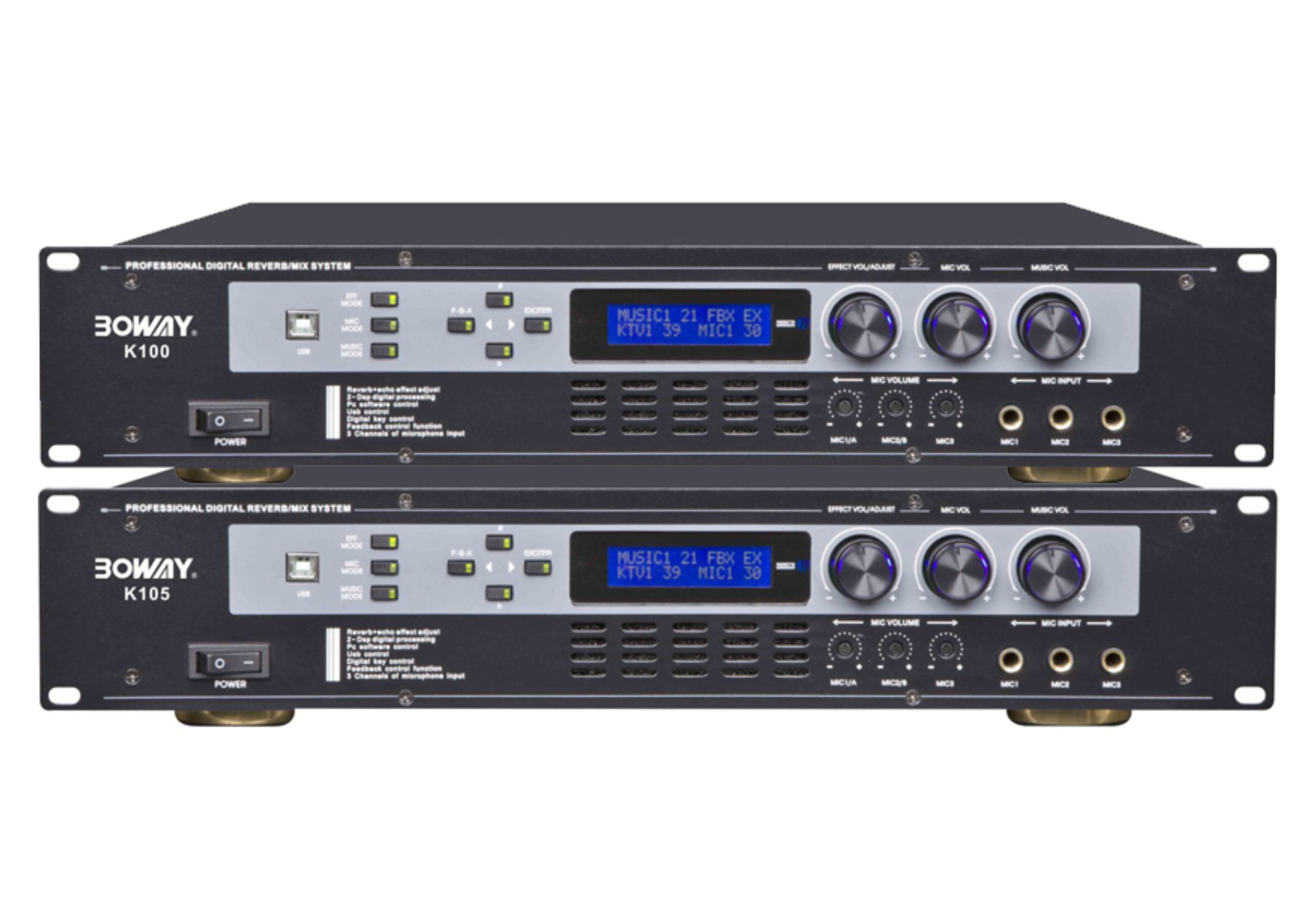 K-100 & K-105 Two channel power KTV amplifier